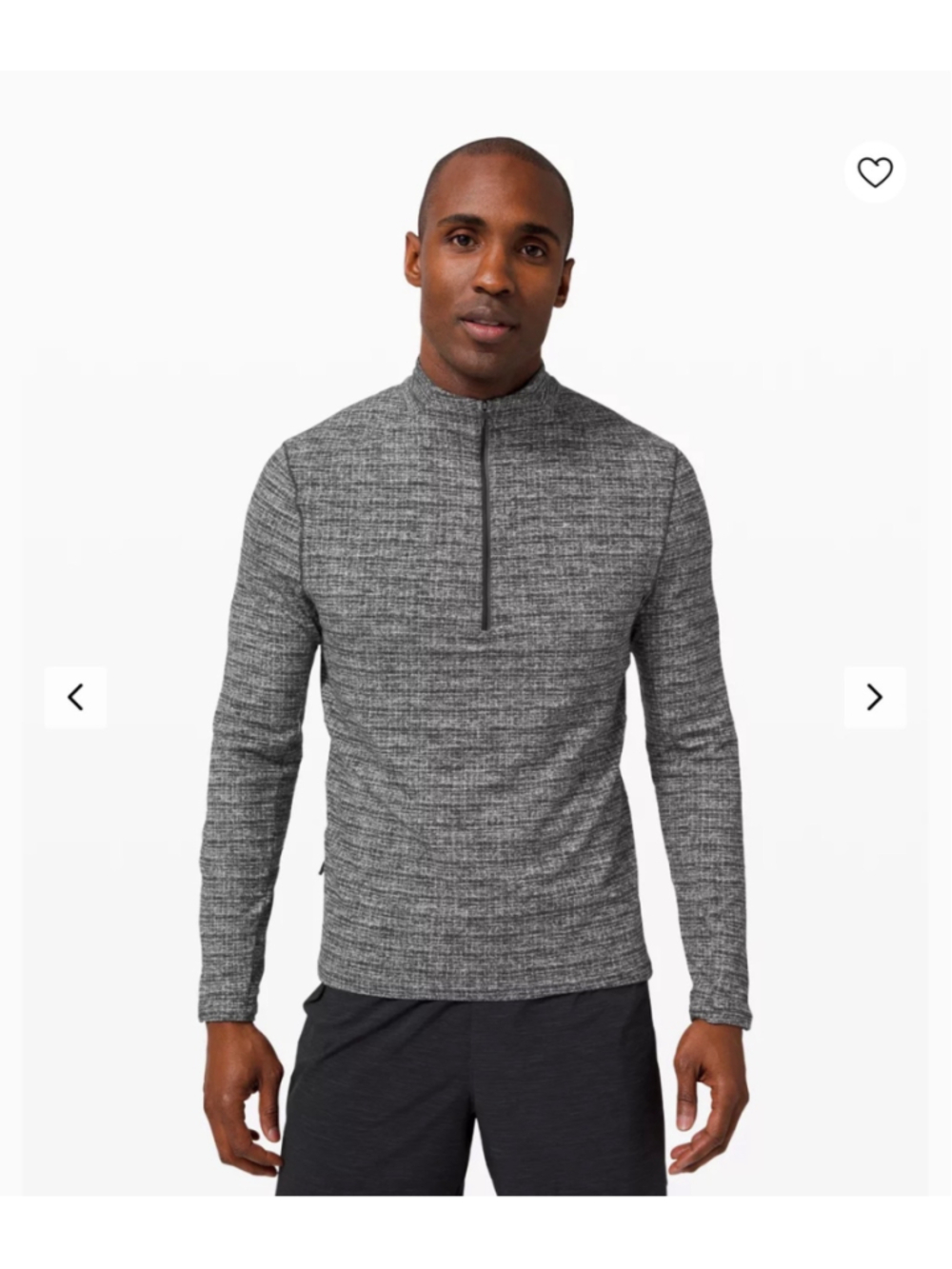 Lululemon Mens Surge Warm Half Zip Rulu Ringspun Black White Size XL Shirt